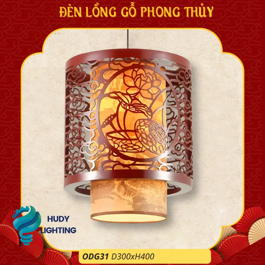 Đèn Thả Trần Phòng Thờ Gỗ HD-ODG31