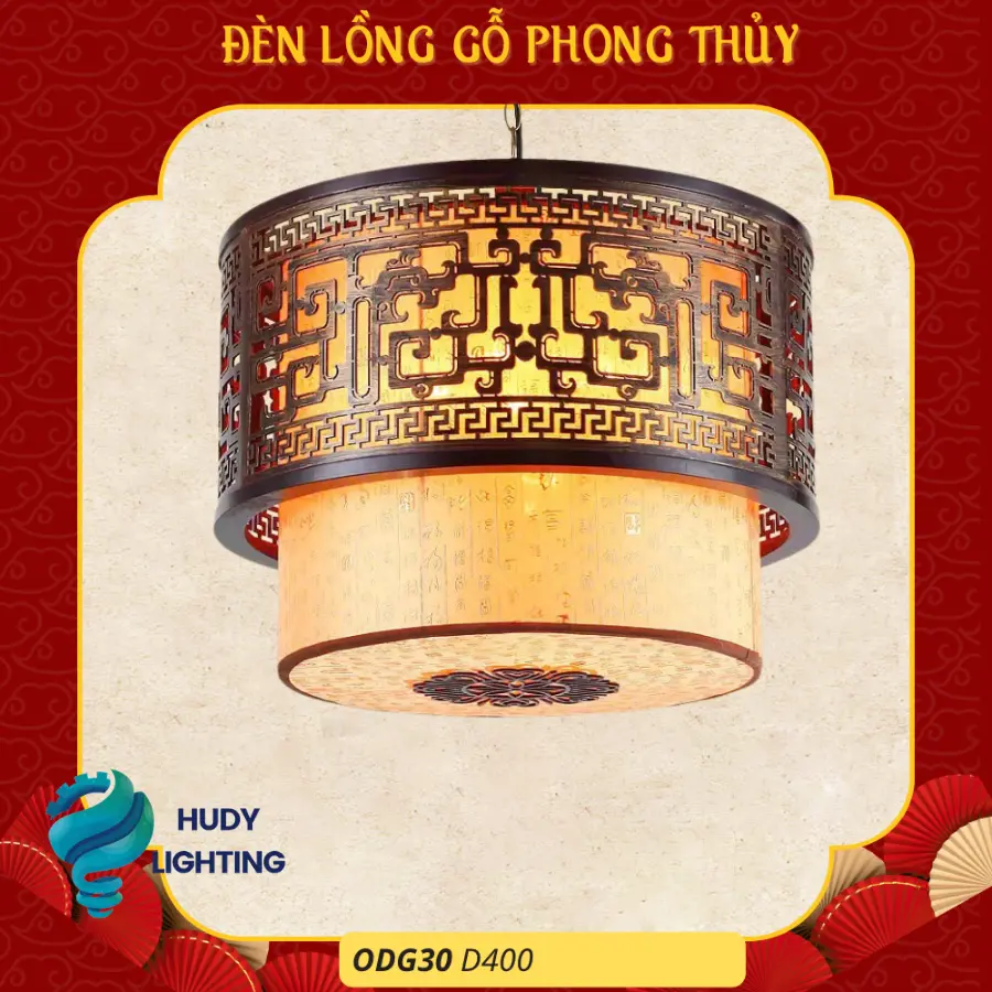 Đèn Thả Trần Phòng Thờ Gỗ HD-ODG29