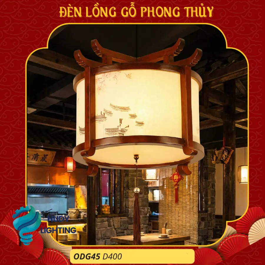 Đèn Thả Trần Phòng Thờ Gỗ HD-ODG45