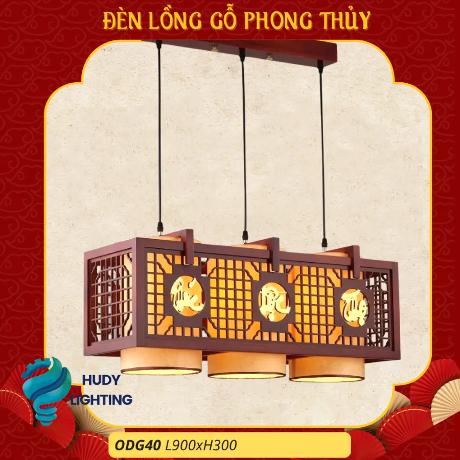 Đèn Thả Trần Phòng Thờ Gỗ HD-ODG40