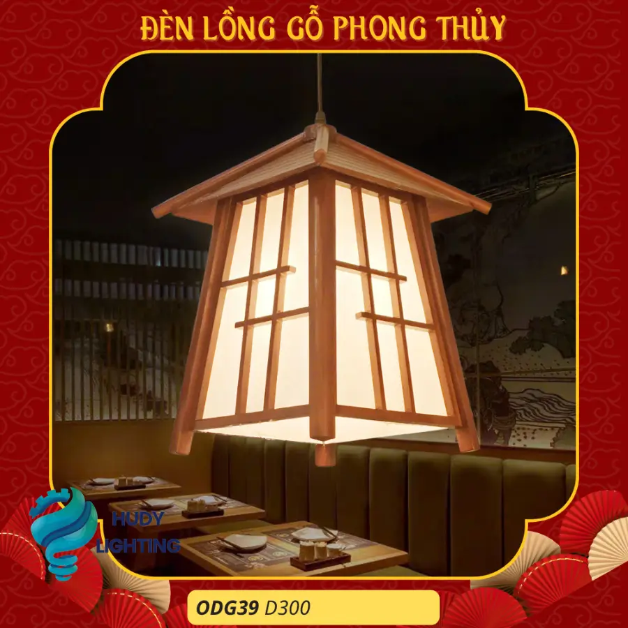 Đèn Thả Trần Phòng Thờ Gỗ HD-ODG39